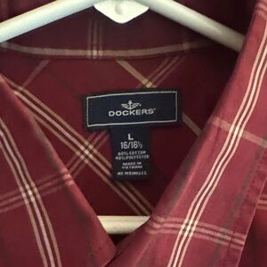 Dockers Red Plaid Button-Down Shirt